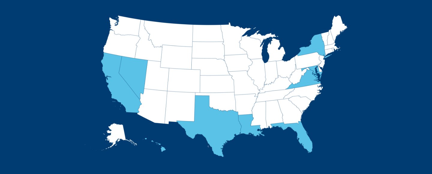Overview of United States map showcasing Nasoni manufacturer and distributor locations
