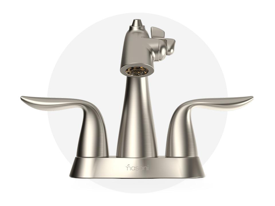 Front View of Brushed Nickel Nasoni Centerset Fountain Faucet