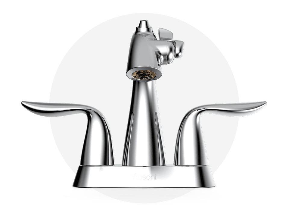 Front View of Polished Chrome Nasoni Centerset Fountain Faucet