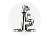 Front View of Polished Chrome Nasoni Single Post Fountain Faucet