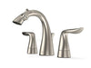 Front Angle View of Brushed Nickel Nasoni Widespread Fountain Faucet on White Background